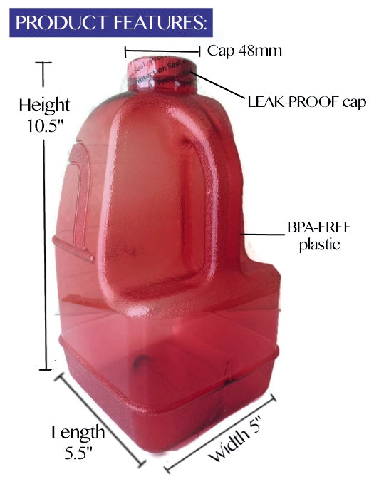 1 Gallon BPA FREE Reusable Leak Proof Plastic Drinking Water Bottle Sq –  AquaNation™