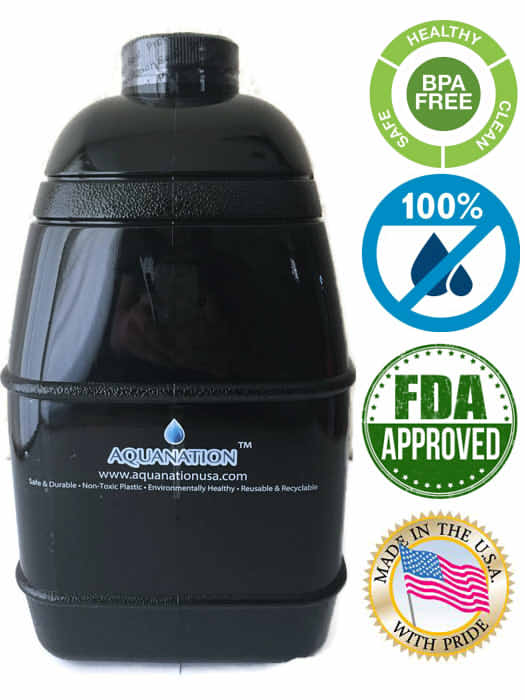 1 Gallon BpA Free Reusable Plastic Drinking Water Bottle Jug Container -  Black